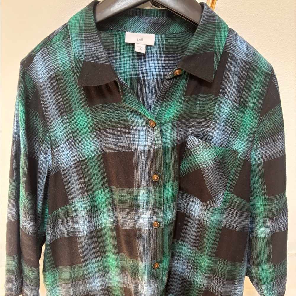 Brushed Bias Plaid Shirt J JIll size M .NWOT